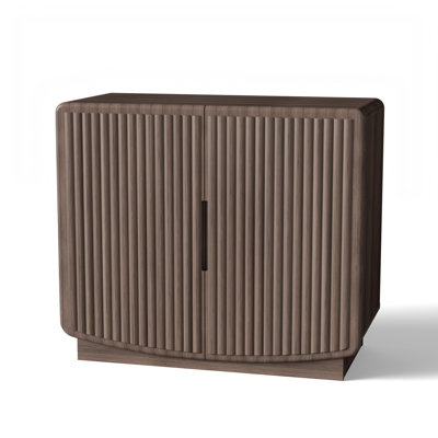 35.6" Fluted 2-Door Accent Cabinet, Walnut