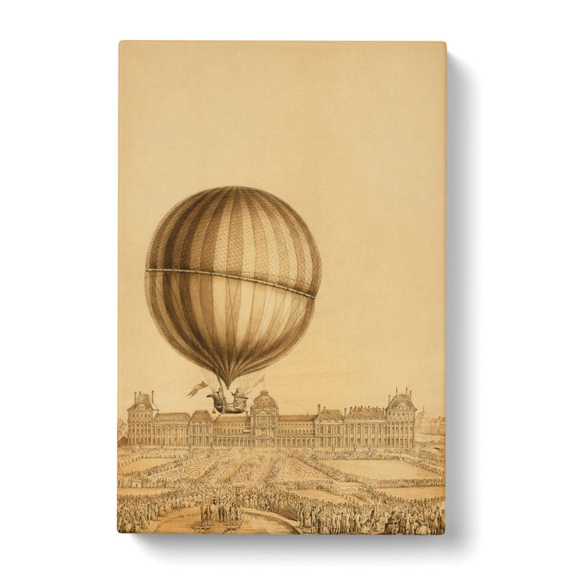 Hot Air Balloon Above Versailles Palace - Wrapped Canvas Print, 50cm H x 35cm W x 3cm D