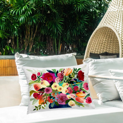 Coussin décoratif Morning Joy Bouquet, par Suzanne Allard, 14 x 7 x 20