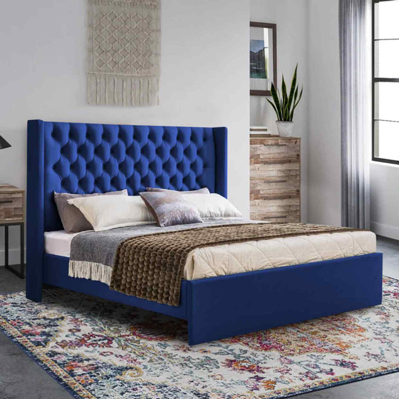 Upholstered Bed, Single (3'), Blue