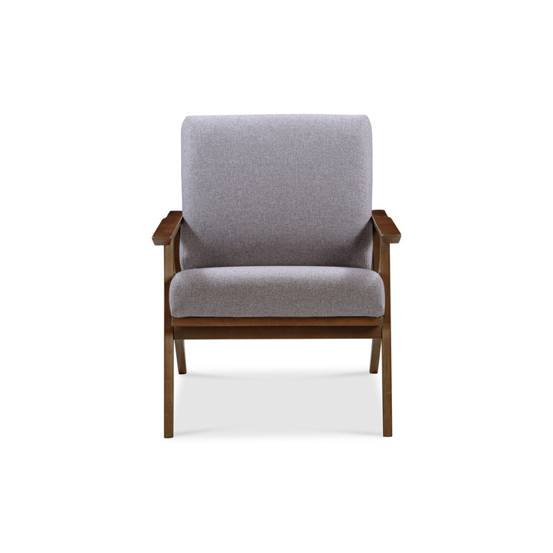 Cue Lounge Chair Gray Dark Walnut, Gray Polyester/Dark Walnut