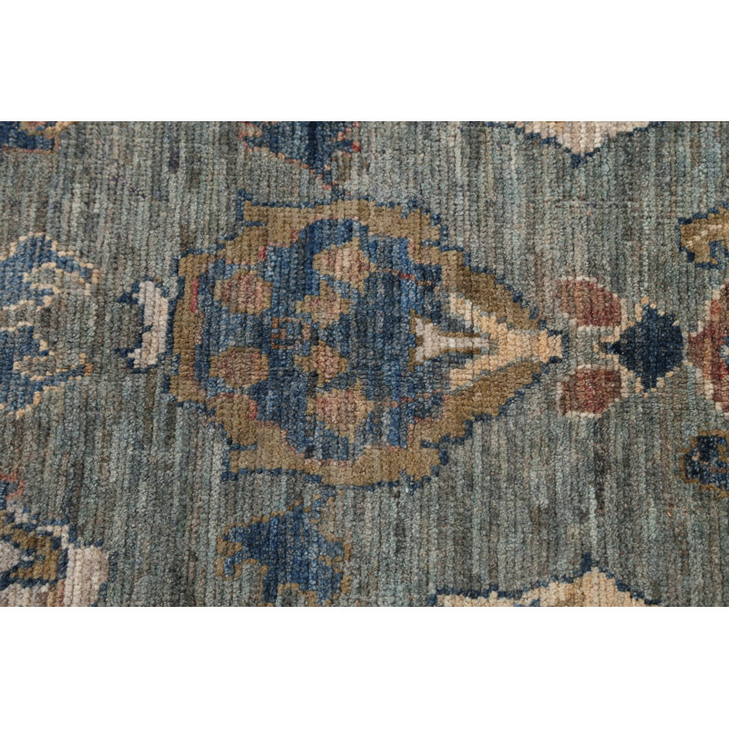 Tapis décoratif en laine noué à la main de conception unique 5 pi 6 po x 7 pi 7 po noué à la main New Age