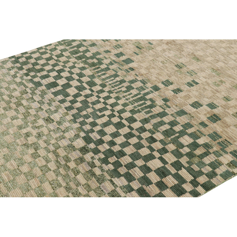 Moroccan Hand Knotted Geometric Area Rug, Rectangle 8' x 10'