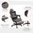 Brown Pu Leather Racing Chair With Adjustable Seat, Lumbar Support, Footrest, Recliner Computer Seat In Leather, Adjustable, Ergonomic