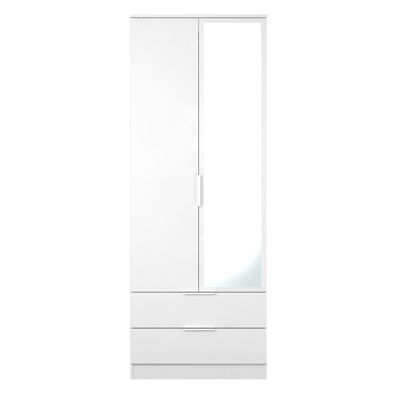 Biniam Manufactured Wood Wardrobe, White Matt