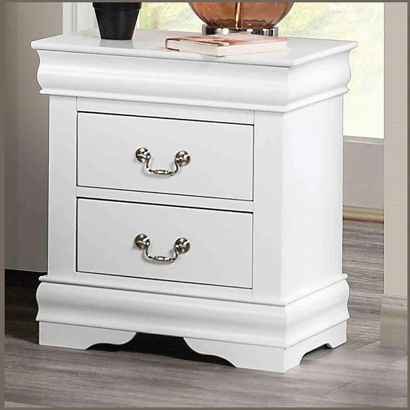 Table de chevet à finition blanche 1pc, Blanc