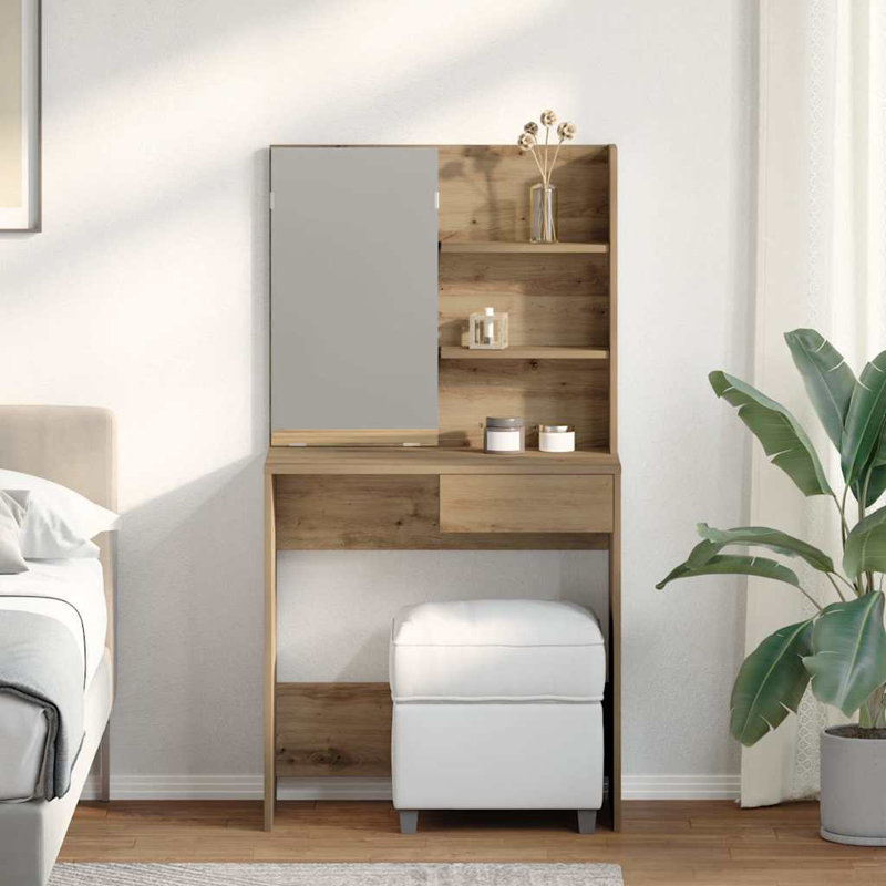 Jocey Dressing Table with Mirror, Artisan Oak