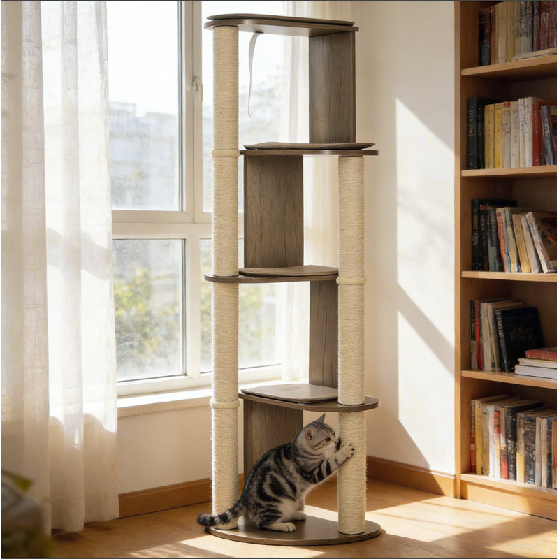 Grande tour à chat à plusieurs niveaux, arbre à chat d'angle