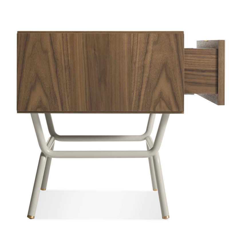 Dang 1 - Drawer Nightstand, Walnut/Putty Gray
