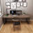 Nut-brown+Black Rectangular Solid Wood+Iron desks-1372761562
