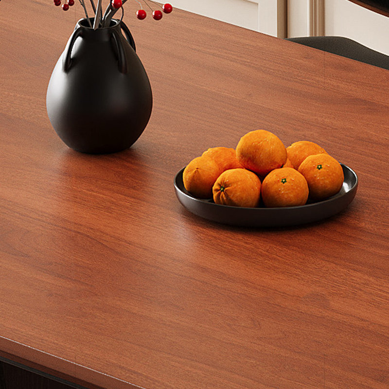 Table de salle à manger rectangulaire en bois massif avec pieds noirs, 9 pièces : table, 8 chaises