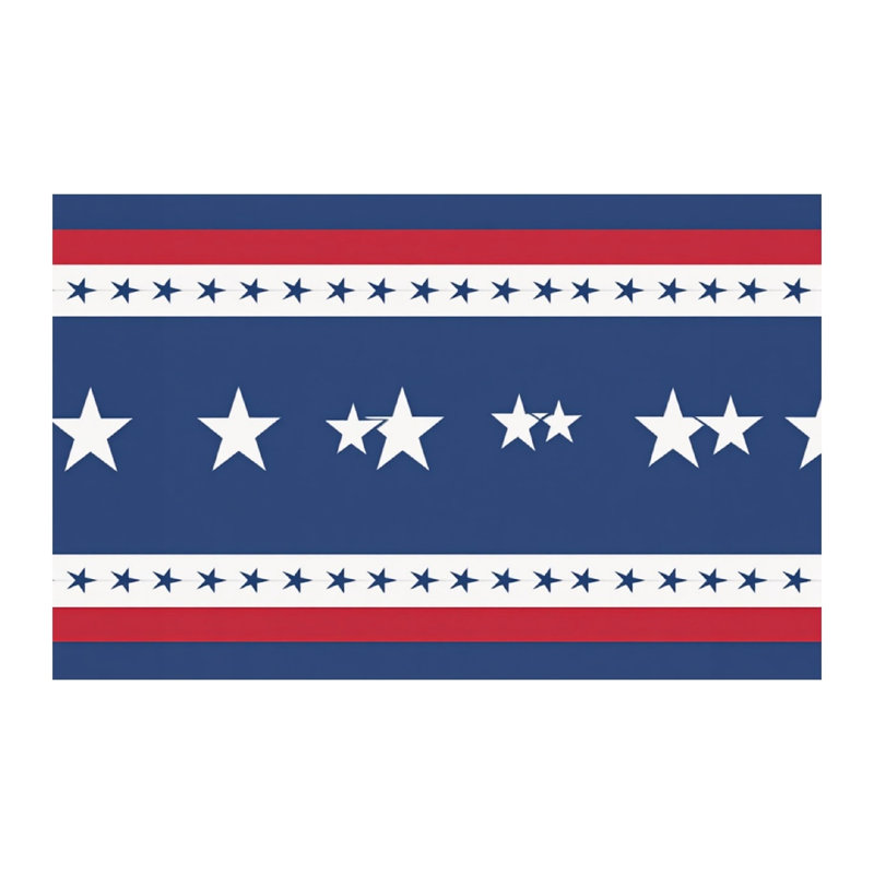 Patriotic Star And Stripe Rectangular Tablecloth 60 X 120 in 4th of July Events