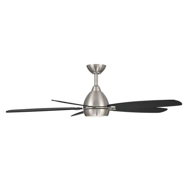 Ventilateur de plafond à DEL 5CCT Soreno, Noir mat, Nickel / noir