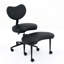 Chaise, chaise à pieds croisés avec roulettes, support lombaire de bureau, tabouret réglable, coussin de siège grande taille, design, Fidgety individuels, Comfort Support Plus: unité centrale noire, version améliorée, design pour