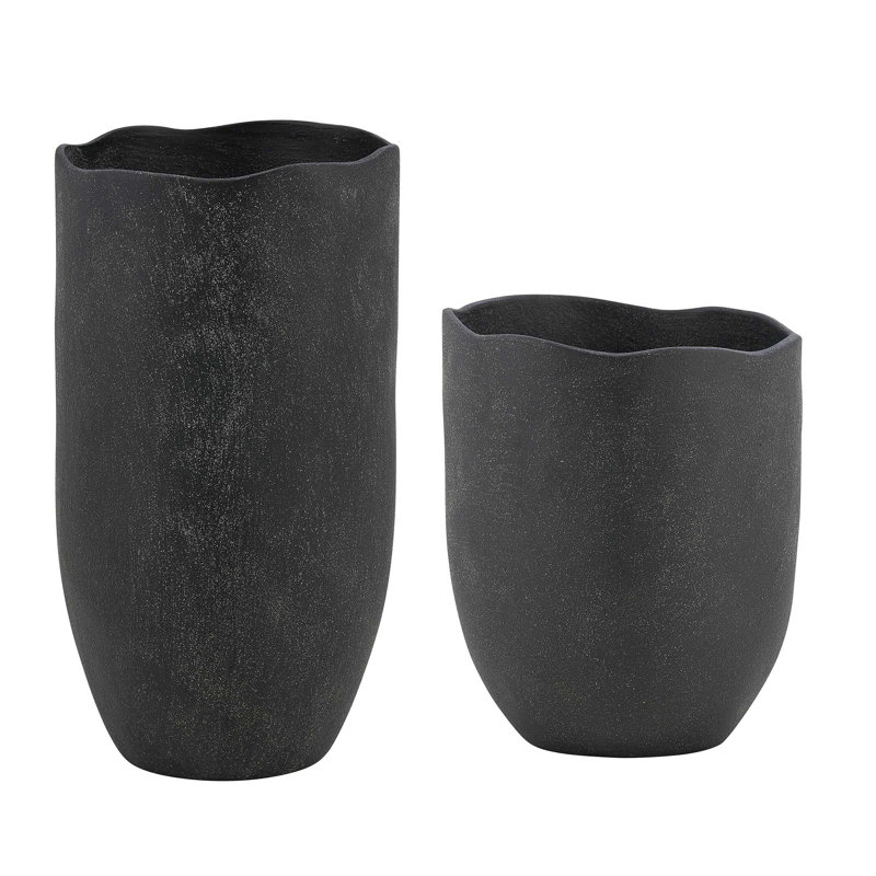 Uttermost Komorebi Indoor-Outdoor Black Vases