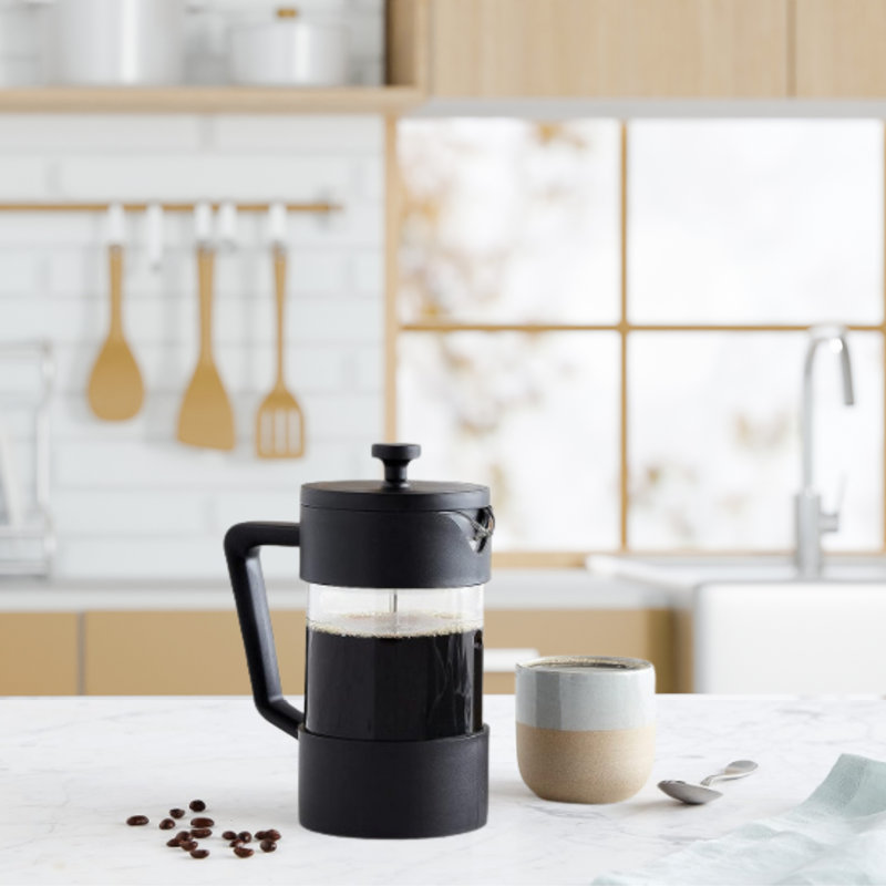 Cafetière Borosilicate, 8 tasses, Noir