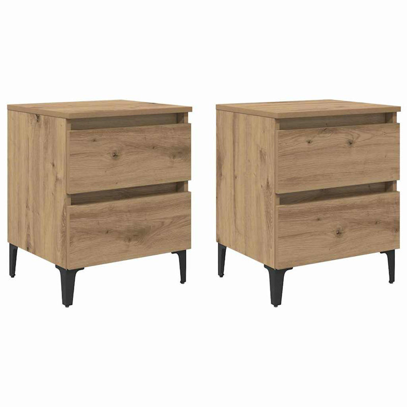 Bedside Cabinet With Drawer 2 Pcs 40 X 35 X 50 Cm, Black Oak