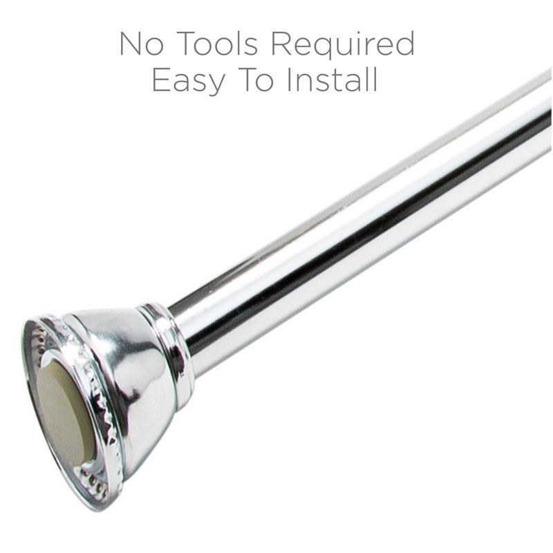 Adjustable Chrome Tension Shower Rod 42"-72"