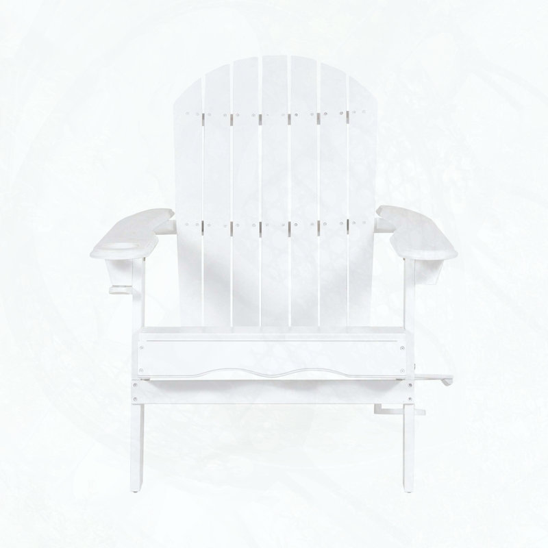 Chaise Adirondack pliante avec porte-gobelets, Blanc