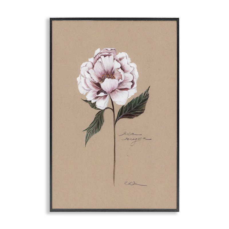 Giclée encadrée de pétales de fleurs rétro, design par Cady, H 18 po x l 12 po, Giclée encadrée noir minuit