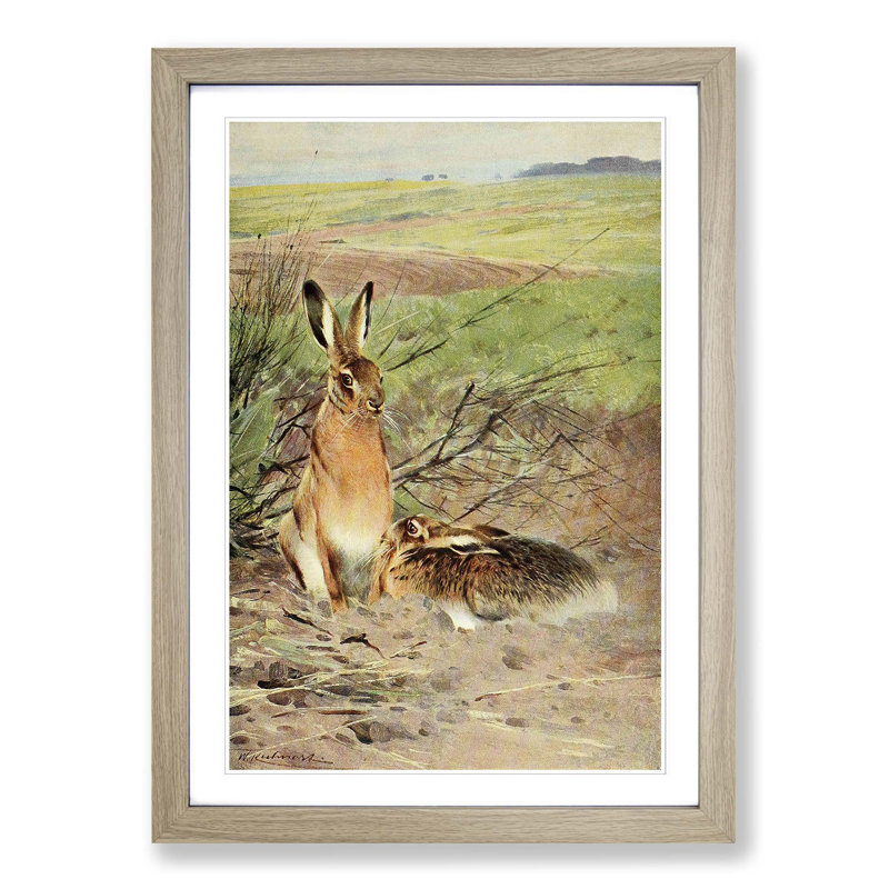 Wilhelm Kuhnert - Single Picture Frame Painting, Oak