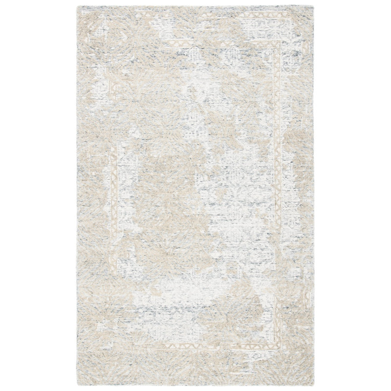 Pezanetti Hand Tufted Wool And Cotton With Latex Abstract Rug, Rectangle 3' x 5'