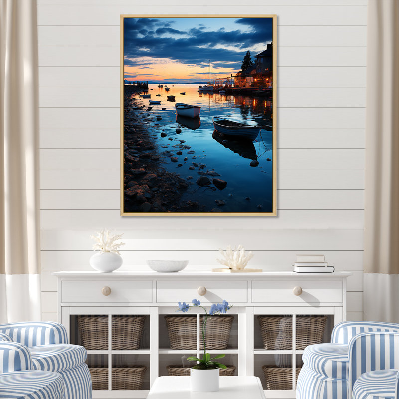 Port Harbor Serenade III - Imprimé, H 44 po x l 34 po x P 1,5 po, Cadre naturel flottant