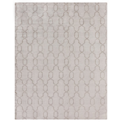 Samara Geometric Area Rug in Light Silver