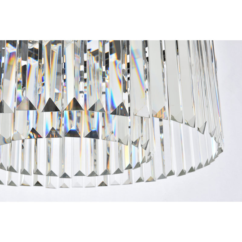 Yazmin Crystal Flush Mount, Clear, Matte Black
