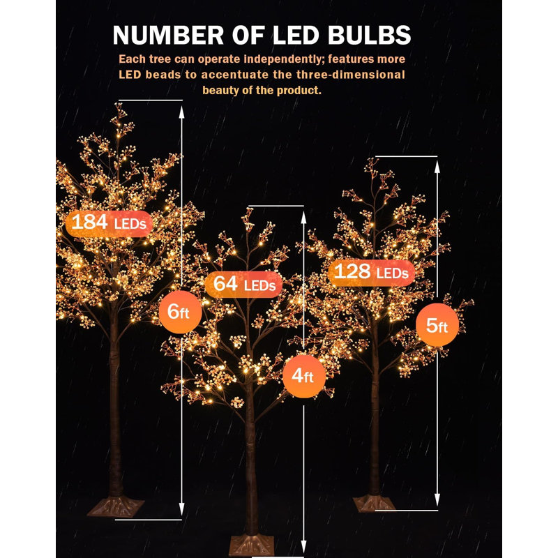 Arbre pour bébé 4 pi avec 64 lumières DEL blanc chaud