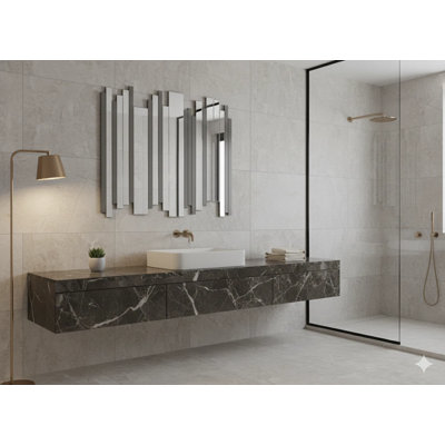 35"x27" Full-length Mirror Bedroom Mirror Wall Bathroom Mirror Frameless Mirror