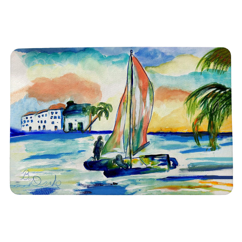 Tapis d'intérieur / extérieur antidérapant Daves Catamarand, l 18 po x L 26 po