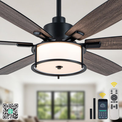 Ventilateur de plafond 60 po avec lumières et télécommande