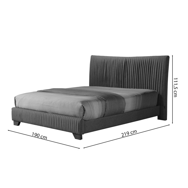 Dezmariah Upholstered EU Kingsize - 160 X 200 Cm Bed, Grey