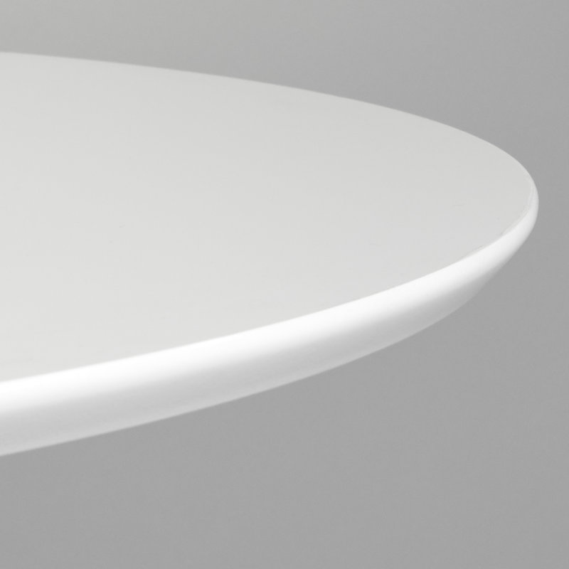Walborn Round Metal Base Dining Table, White, White
