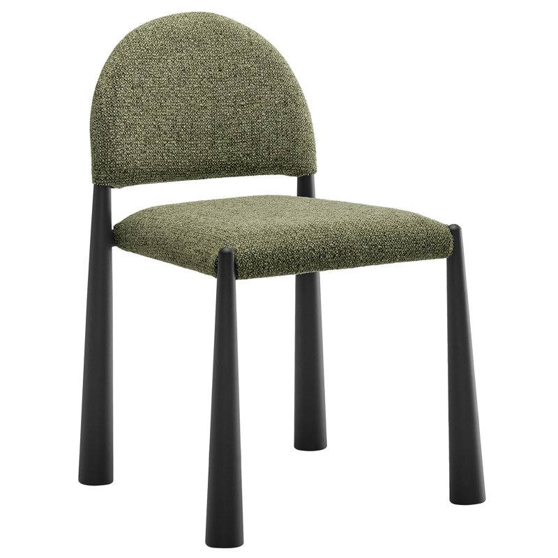 Hayley Upholstered Fabric Dining Side Chair, Leaf, Black