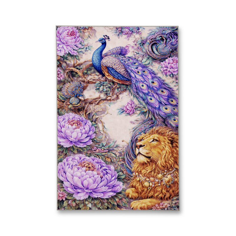 Tapis vert tissé à motif floral lavable Mosso, 2' x 2'11"