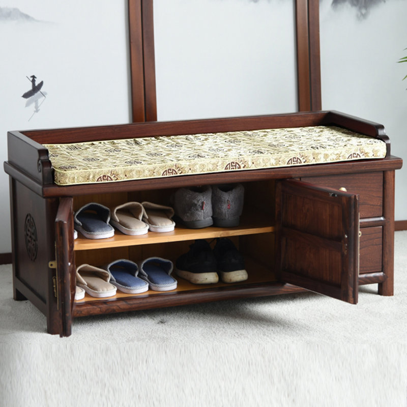 6 Pair Solid Wood Shoe Storage Bench