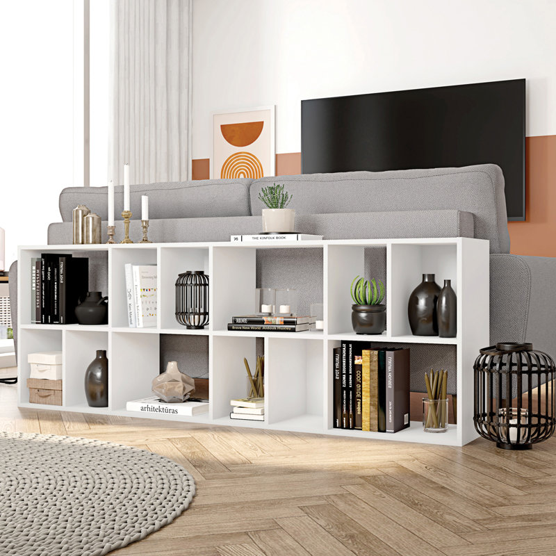 Bibliothèque de bibliothèque H 70,75 po x l 11,42 po, Blanc