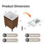 Meuble-lavabo de 24 po avec lavabo, structure autoportante pour la stabilité, tiroirs à fermeture douce pour un fonctionnement silencieux, finition en chêne élégant pour une esthétique moderne (lavabo blanc)-1080978231