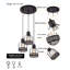 Luminaire suspendu de style lustre rétro à 3 lumières avec hauteur réglable