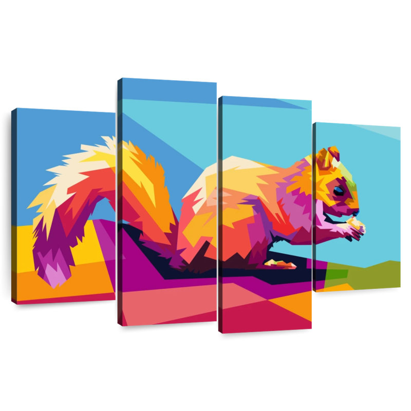Brampt Geometric Squirrel, 32" H x 52" W