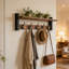 Wall Mounted Coat Rack with Shelf – 5 Hooks Organizer