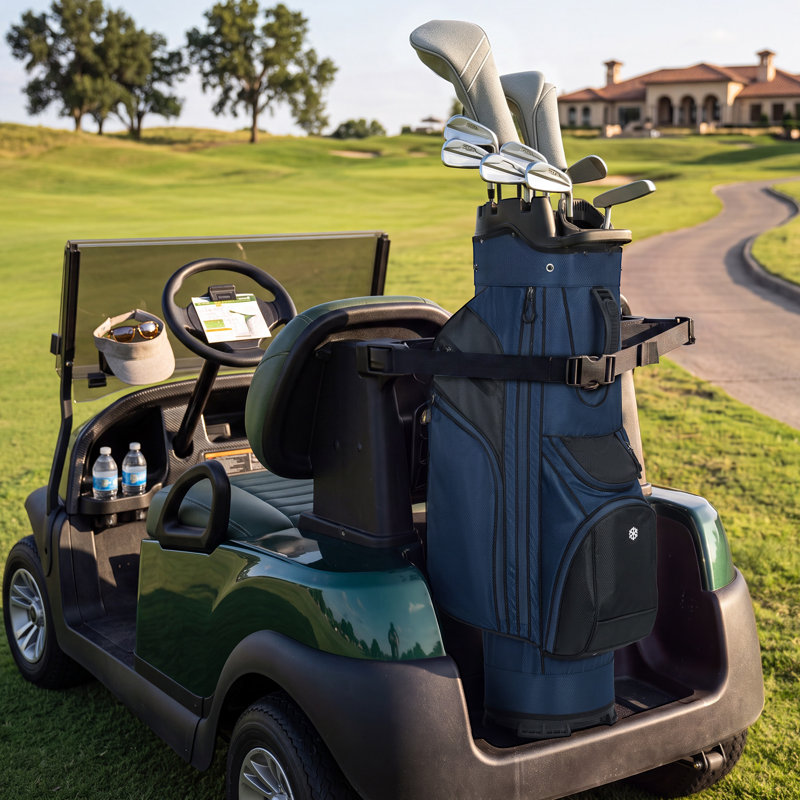 Golf Cart Bag 14-Way Divider, Lightweight Club Bag with 7 Pockets, Cooler and Rain Cover, Blue