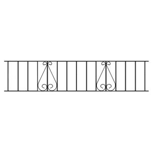 Suez 35cm H x 181cm W Black Metal Fencing with 1 Panel(s) Included
