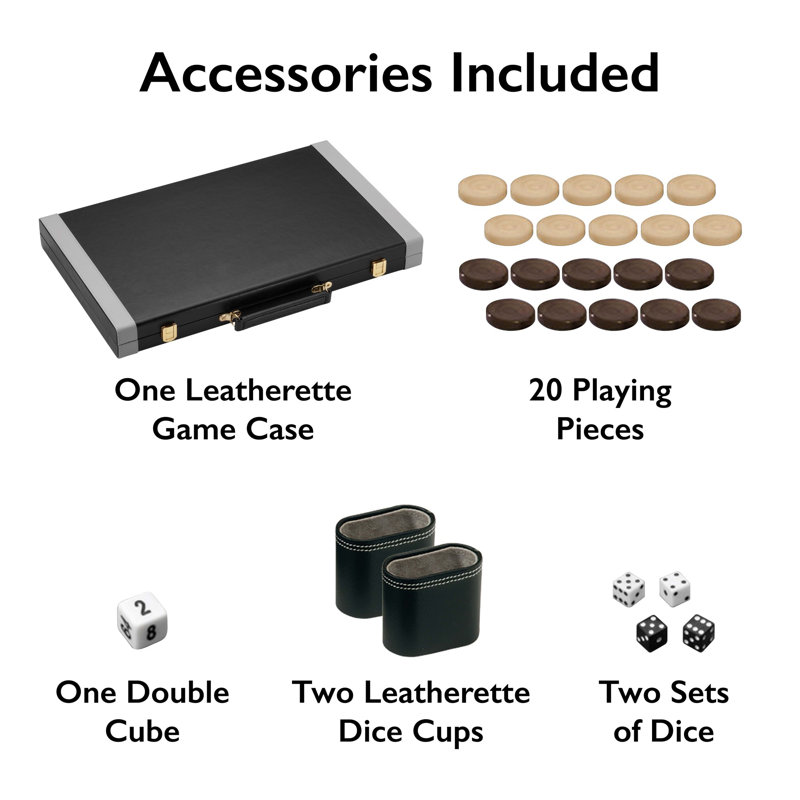 Gray/Black Backgammon Board Game