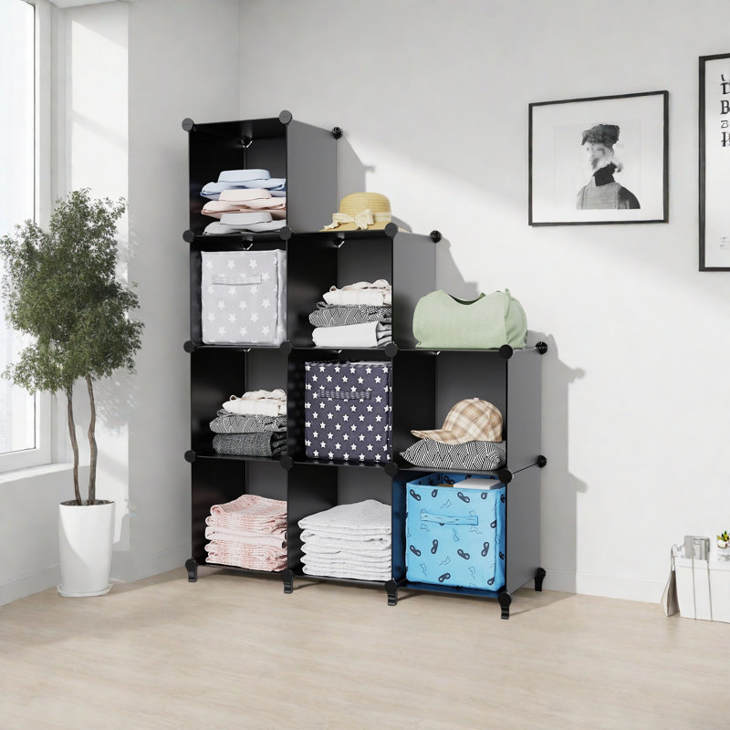 9-Cube Closet Organizers And Storage, Black