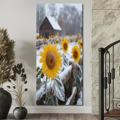 Gehlert Photo de tournesols dans la clôture de grange d'hiver II - tournesols, art mural
