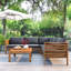 Ensemble de canapé d'extérieur à structure en bois avec coussins Design exotique résistant à l'eau et aux rayons UV-126637940