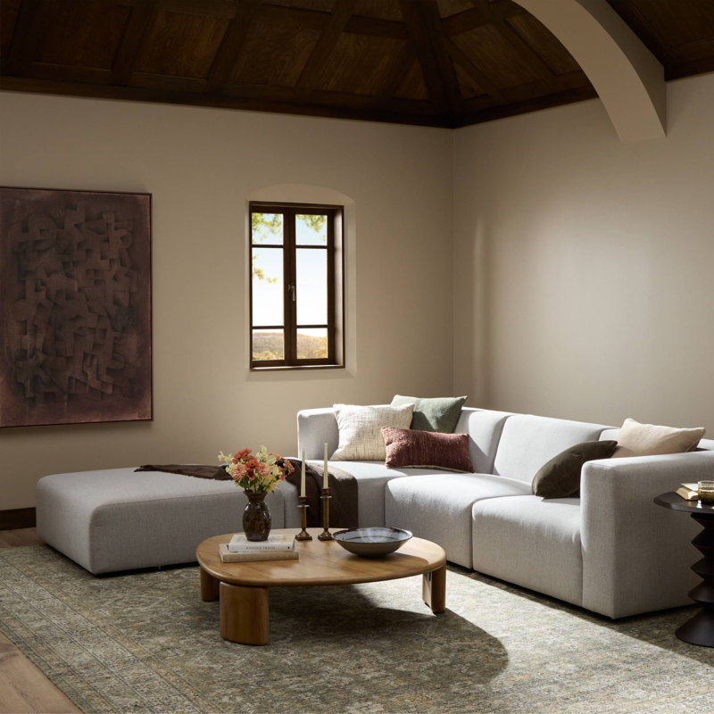 Lawndale 3PC LAF Sectional W/ Ottoman-Napa Sandstone, Left Hand Facing